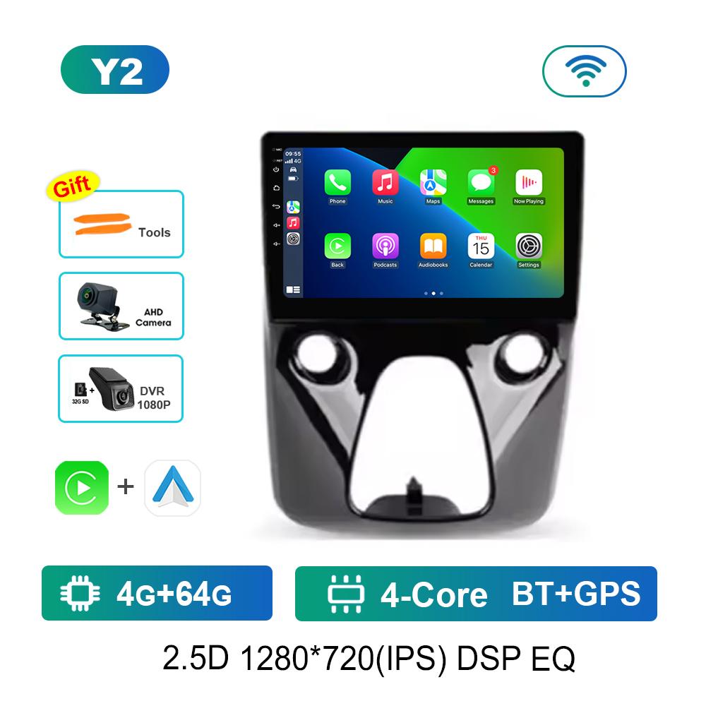 10'' for Peugeot 108 For Toyota Aygo B40 2014 - 2021 Car Radio Multimedia Player Android OS BT 4G Carplay DSP Stereo Auto Tools