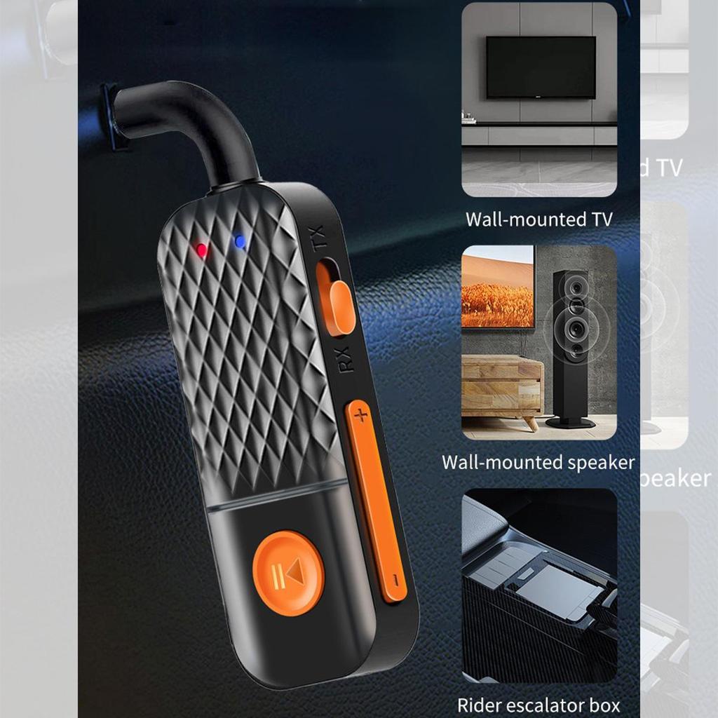 2 In 1 Wireless Bluetooth 5.4 Audio Adapter 3.5MM AUX Transmitter Receiver Hifi Stereo Music With Mic For Car Music Audio Airplane TV PC Headphone