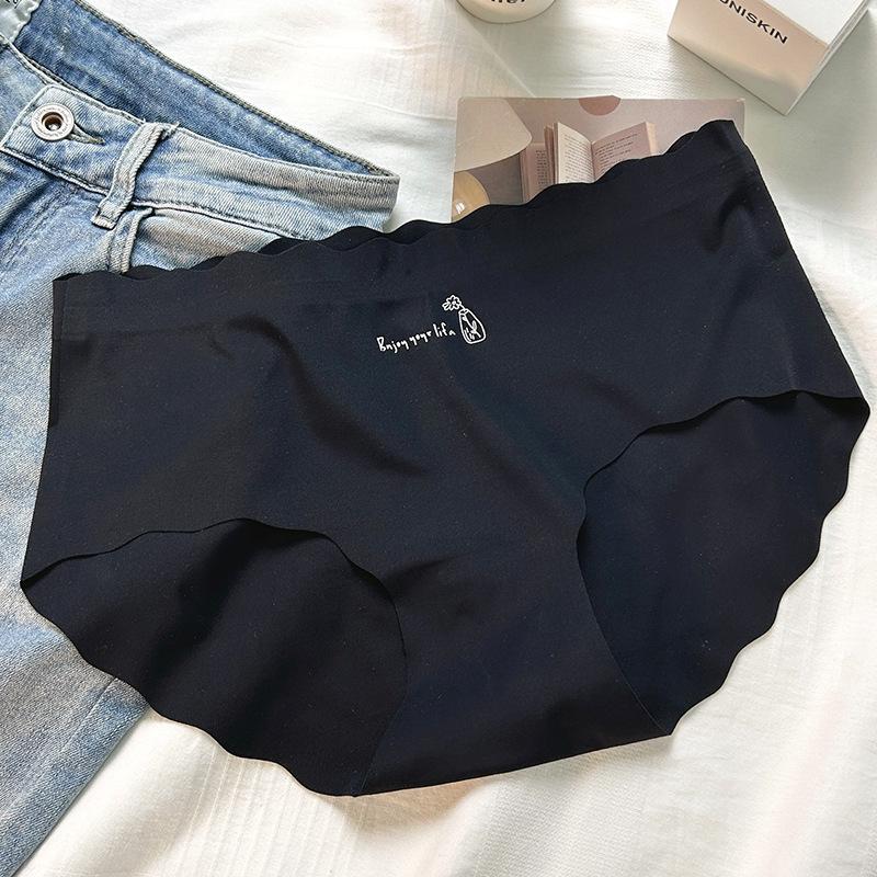 Summer Ice Silk Underwear Women's Middle Waist I Leave No Trace Breathable Soft Thin Skin Friendly Triangle Panties