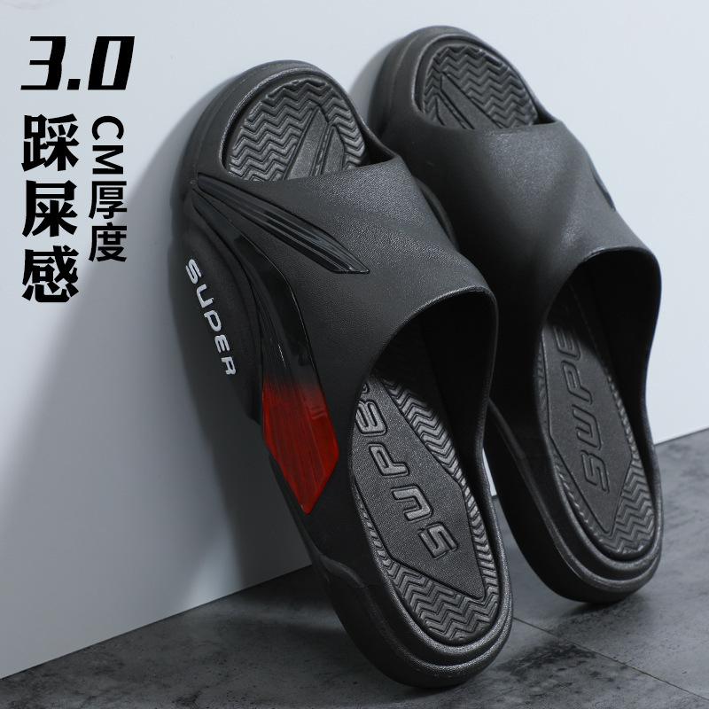 

Літо 2024 наступає на лайно тапочки чоловіча повсякденна мода одяг на платформі босоніжки чоловіче однослівне пляжне взуття 44-45