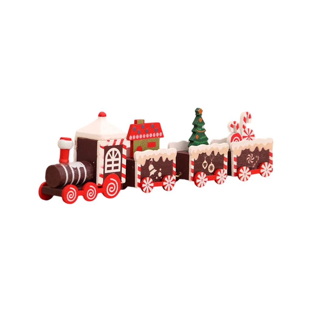Christmas Wooden Train Window Decoration Handcrafted Festival Home Display Ornament Kids Room Decorative Item