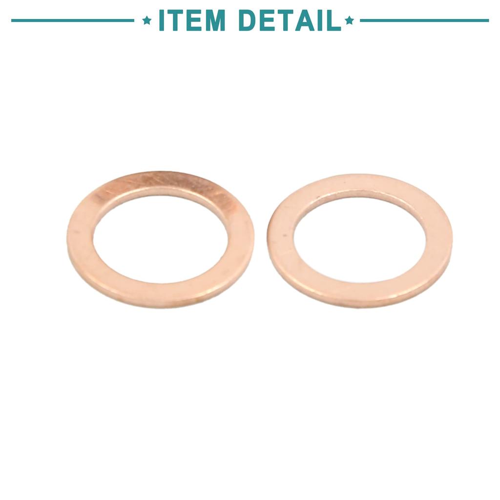 ACROPIX Car Sealing Gasket Ring Crush Washer Flat 13mm Inner Diameter Coppertone 20pcs