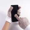 Women's Fingerless Woolen Touchscreen Gloves - Warm, Cute, Christmas Tree Design