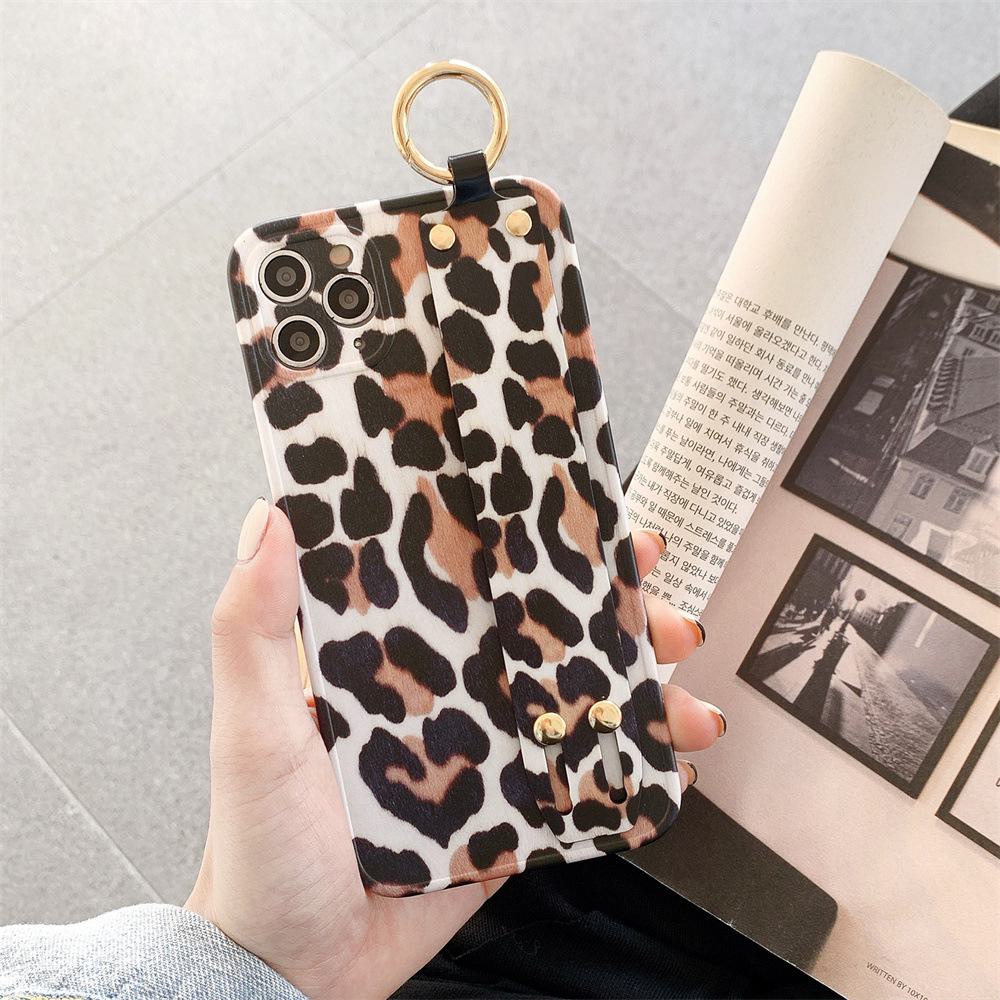 Leopard Print Apple iPhone Case, Fits 11/12 Pro Max, XR/XS Max, 14/13 Wristband