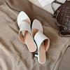 Krazing Pot Suede Mules Summer Size 40 Outside Slippers Flip Flops Stiletto High Heels Women Peep Toe Sandals