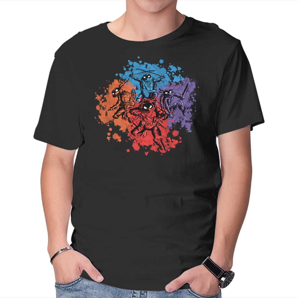 Unisex Crew Neck T-Shirt New Ninja Turtles Graphic Short Sleeve Casual Tee XXL