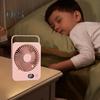 Portable Desk Fan Rechargeable 1200mAh Battery Operated Standing Fan with Digital Display Ultra-Quiet Foldable Desktop Fan 5 Speeds Adjustable