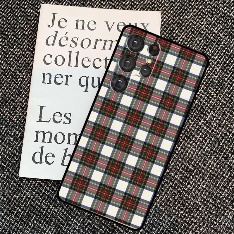 Clan Stewart Dress Tartan Plaid For Samsung Galaxy S24 S23 Ultra S22 S20 S21 FE S8 S9 S10 Note 10 Plus 20 Ultra Phone Case