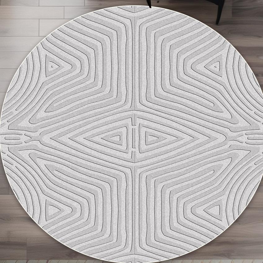 Einfacher Stil Runder Teppich Wohnzimmer Streifen Dekoration Waschbar Große Größe Teppich Badezimmer Garderobe Rutschfest Kurzer Samt Bodenmatte