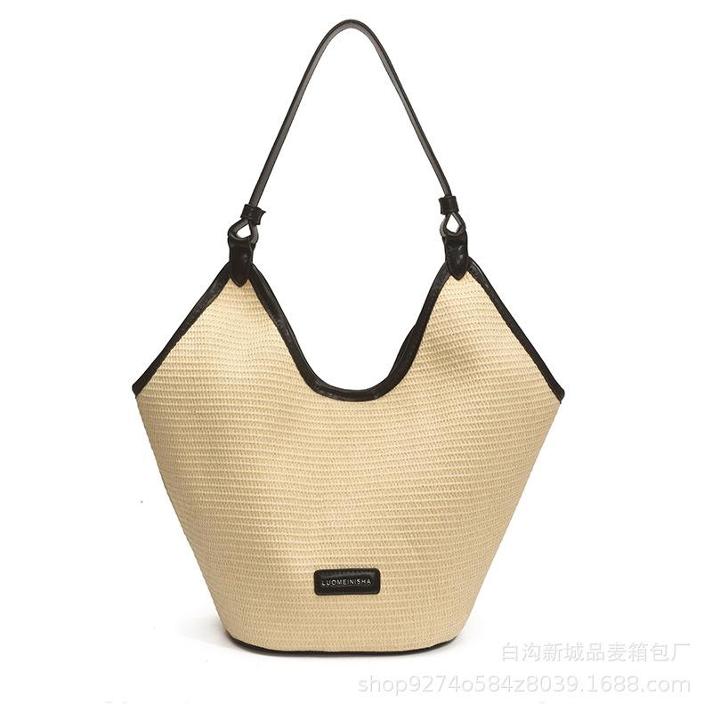 New High-value One-shoulder Straw Woven Tote Bag Fashionable Women's Large-capacity 2025 Underarm Summer Commuter Woven Bag