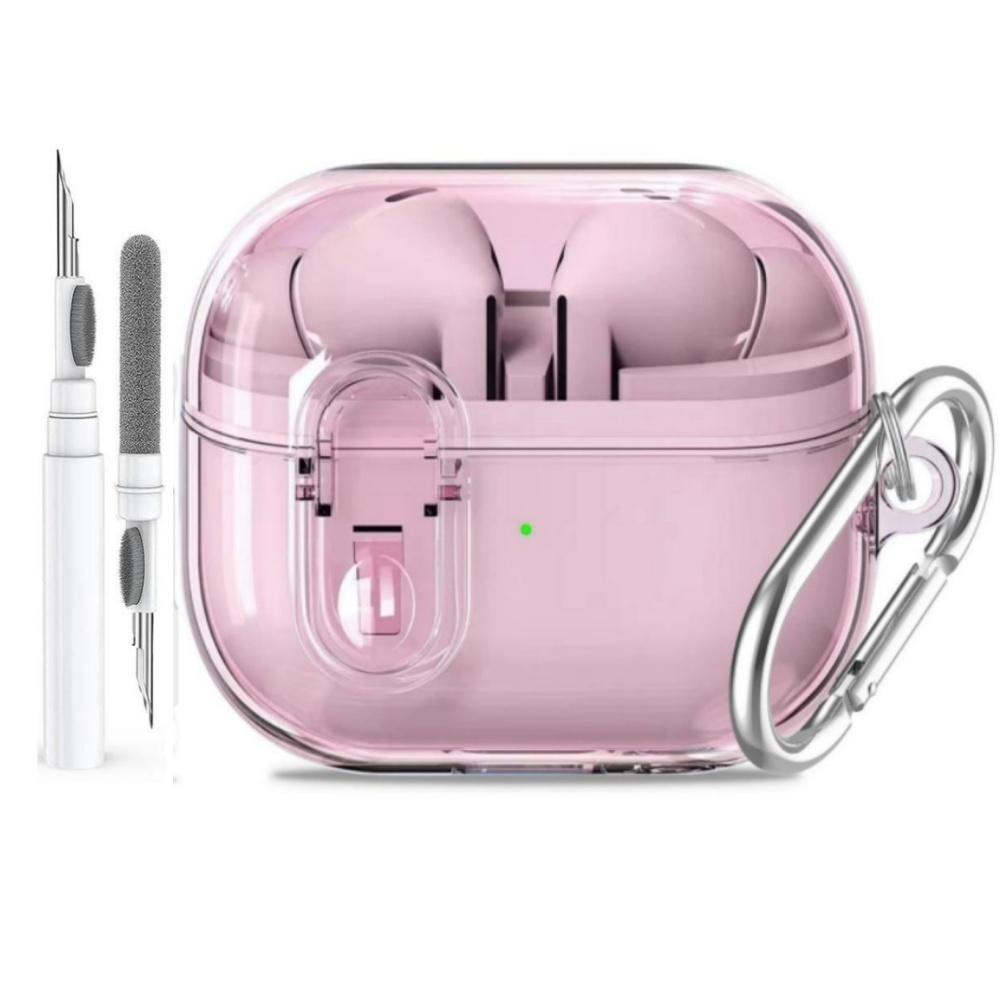 Carbon Fiber Case For Samsung Galaxy Buds 3/Galaxy Buds 3Pro with Keychain Secure Lock Shockproof Protective Case for Woman Man