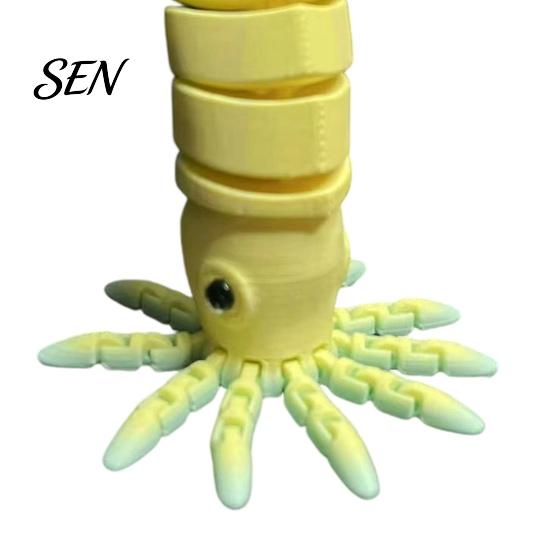 Articulated Squid Models 3D Printed Toy, Movable Joints Figurine, Figurine Simulated Sea Animal Fidget Toy for Desktop Decoration Realistic Life
