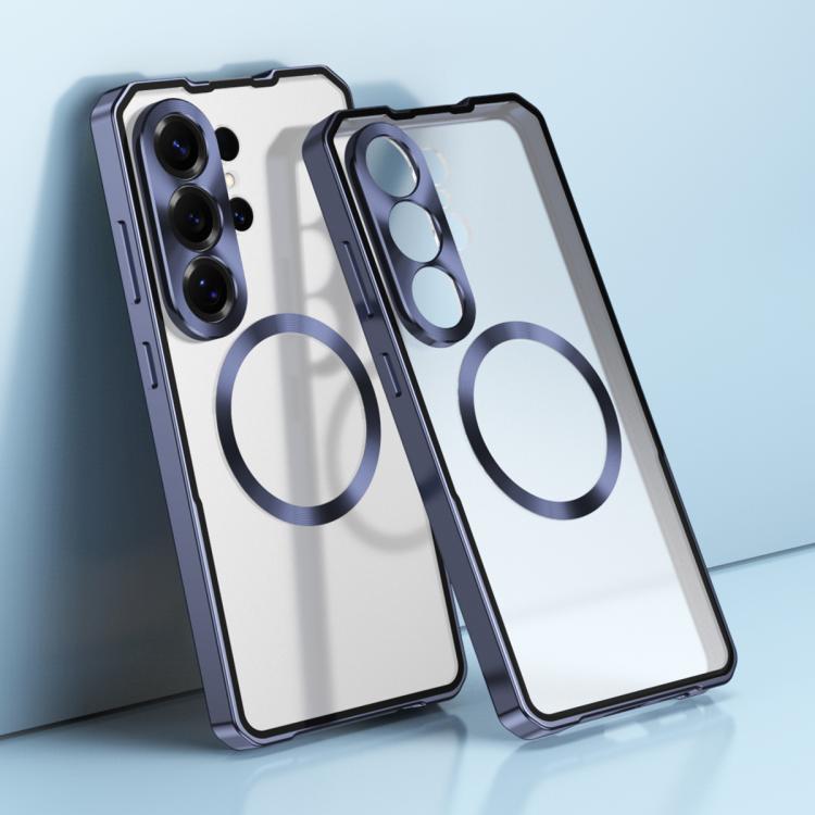 Irregular Alloy Frame Fosted Translucent MagSafe Phone Case