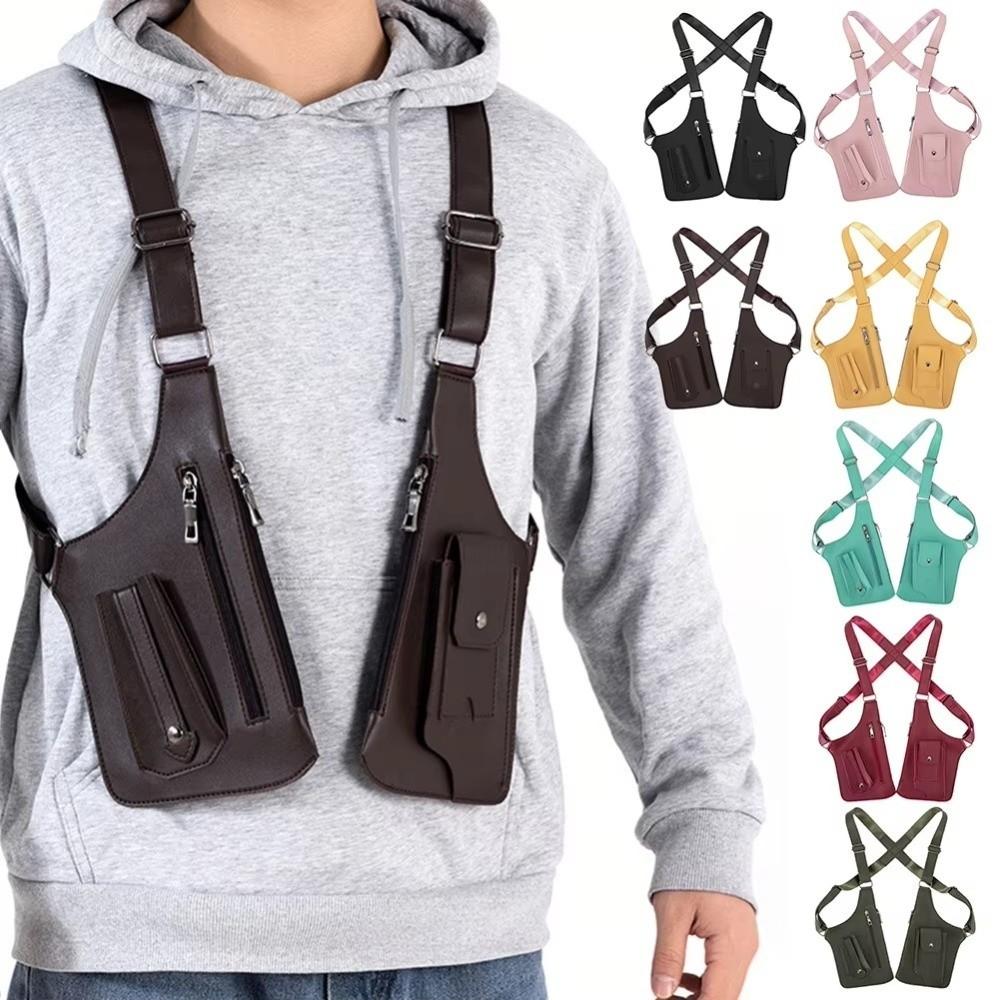 Vintage Anti-Theft Underarm Bag Adjustable Strap Mobile Phone Chest Bags for Men and Women