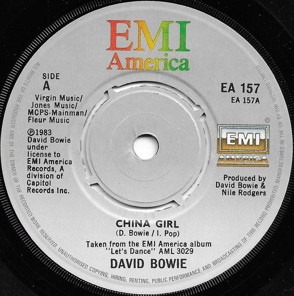 

7inch Record DAVID BOWIE - China Girl EA157 EMI America 1983 UK Rock Used