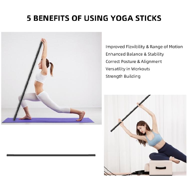 Portable Yoga Stick Flexibility Exercise Rod Fitness Equipment Pilates Rod For Stretching and Muscle Strengthening