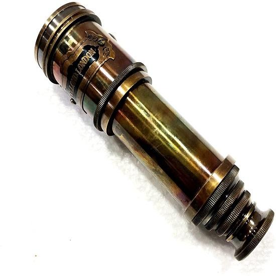 Dollond London Brass Nautical - Antique Functional Telescope Glass Optics High Magnification Handheld Style