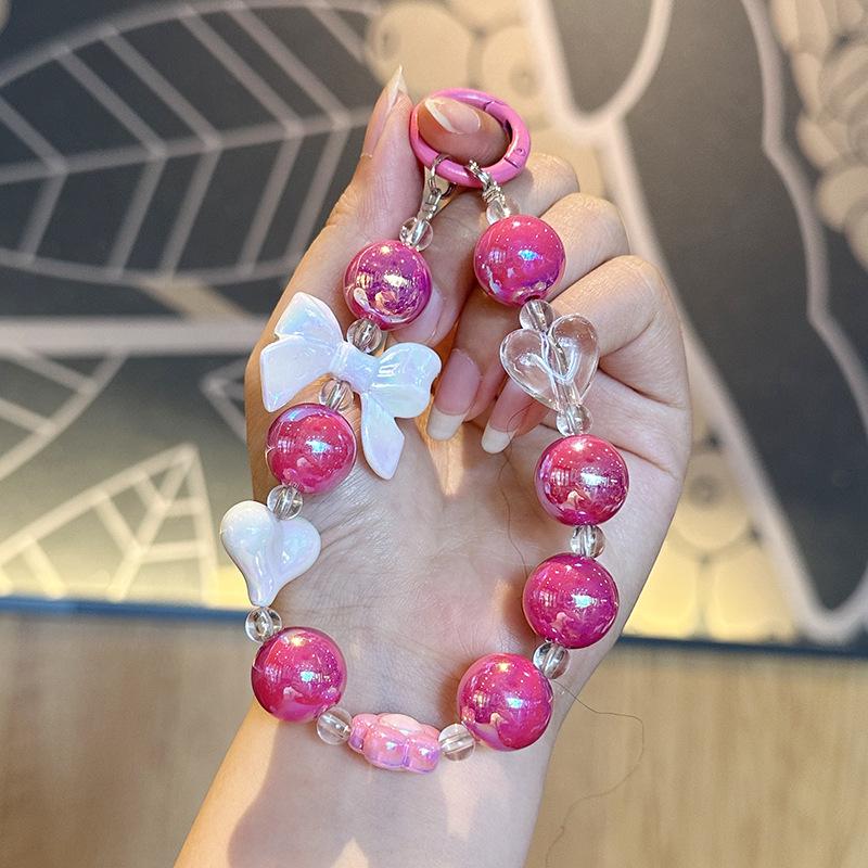 Colorful Bow Beaded Phone Charm for Girls & Couples - Bag Charm & Car Keychain