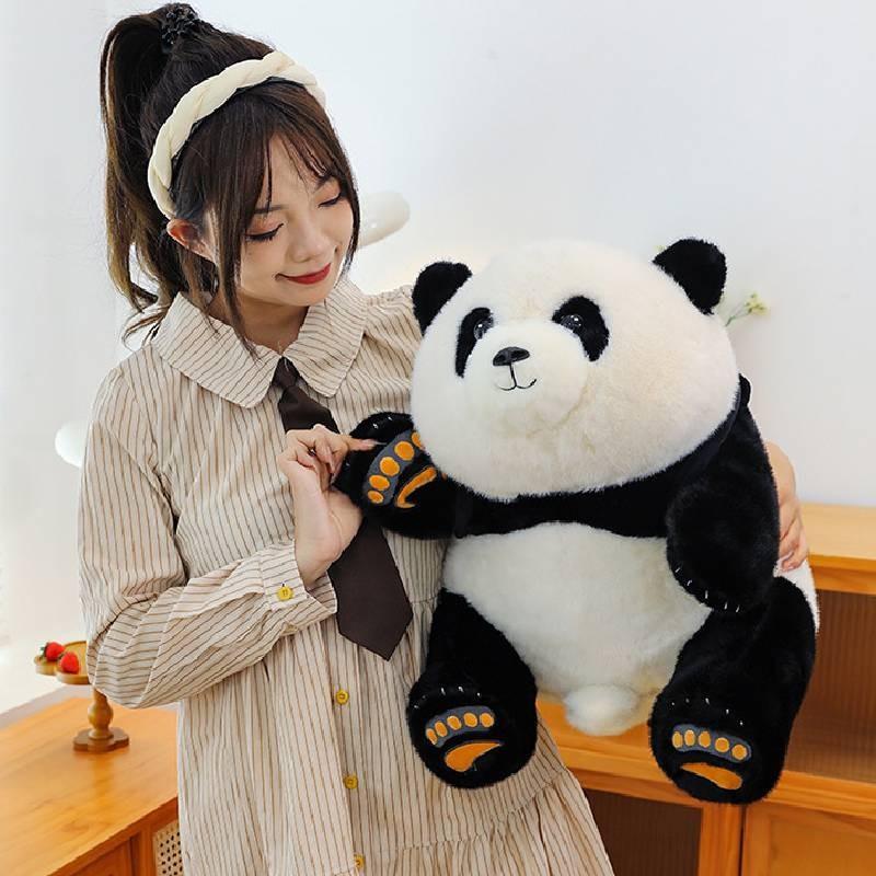 Giant Panda Cute Plush Toy Carry A Bag Adorable Zoo Souvenir Children Doll Gift