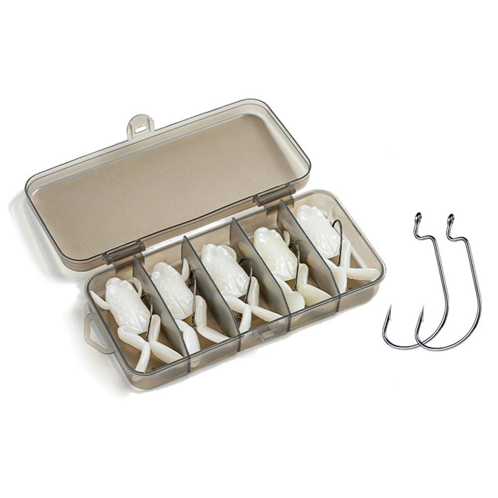 

5pcs 5g 10g Mini Frog Bait Mix Color Fishing Gear Product Soft Frog Fishing Lures 10g-White