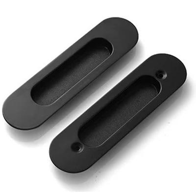 

2 шт. Цинковый врезной карманный выдвижной ручка-захват для раздвижной двери Овальный Прямоугольный Монтаж спина к спине