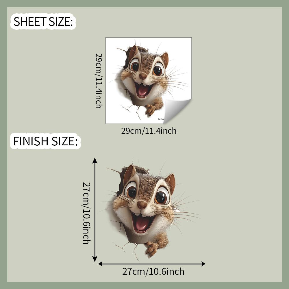 

Мультяшные Дыры Большие Глаза Милые Белки Наклейки для Украшения Ванной Туалета и Дома