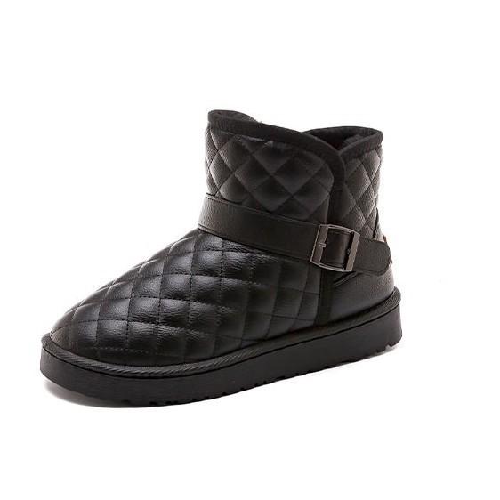 New Snow Boots Women's Leather Surface Waterproof 2025 Autumn and Winter New Warm Small Cotton Shoes Thick Sole Velvet Thicker