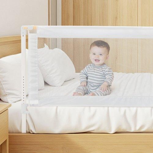 VEVOR Toddler Bed Rail, Kids Beds Guard Rail with Reinforced Iron Pipe and Oxford Cloth, Adjustable Height Bed Side Railing
