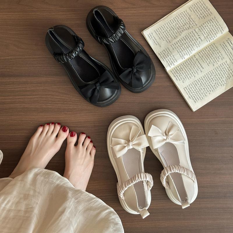 British Style Loafers Small Leather Shoes 2025 Spring New Thick-soled Muffin Sole Thick Heel Single Shoes Women's One-pedal Loafers