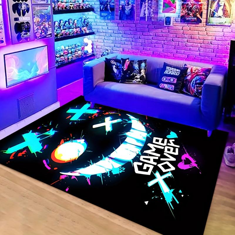 

Game Over Neon Mat - Cool Gamer Smile Rug for Living Room, Gaming Room & Bedroom, Machine Washable Decor Floor Carpet 40x60cm