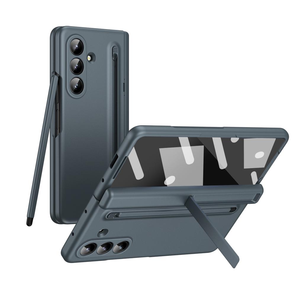 For Samsung Galaxy Z Fold 7 6 5 4 Phone Case ,Hinged Protection Cover Shockproof PC + Screen Tempered Glass Protector Film With Pen Slot & Free Stylus