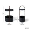 Umbra Storage Table, Side Table, Black/Walnut, W24 x D35 x H68cm, HUB 21013760048