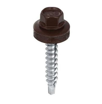 Farmer Screw for Facade Mounting, Self-drilling, 48x35 Mm, 100 Pieces, Brown