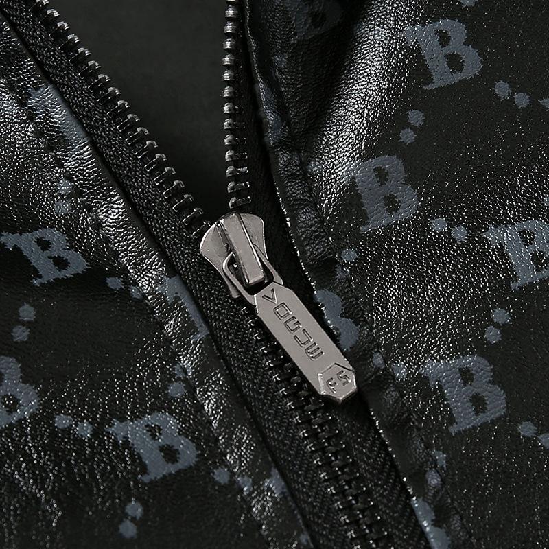 Herbst Lederjacke Herren Neue trendige und schöne große Größe Frühling und Herbst koreanischen Stil Freizeit Motorrad