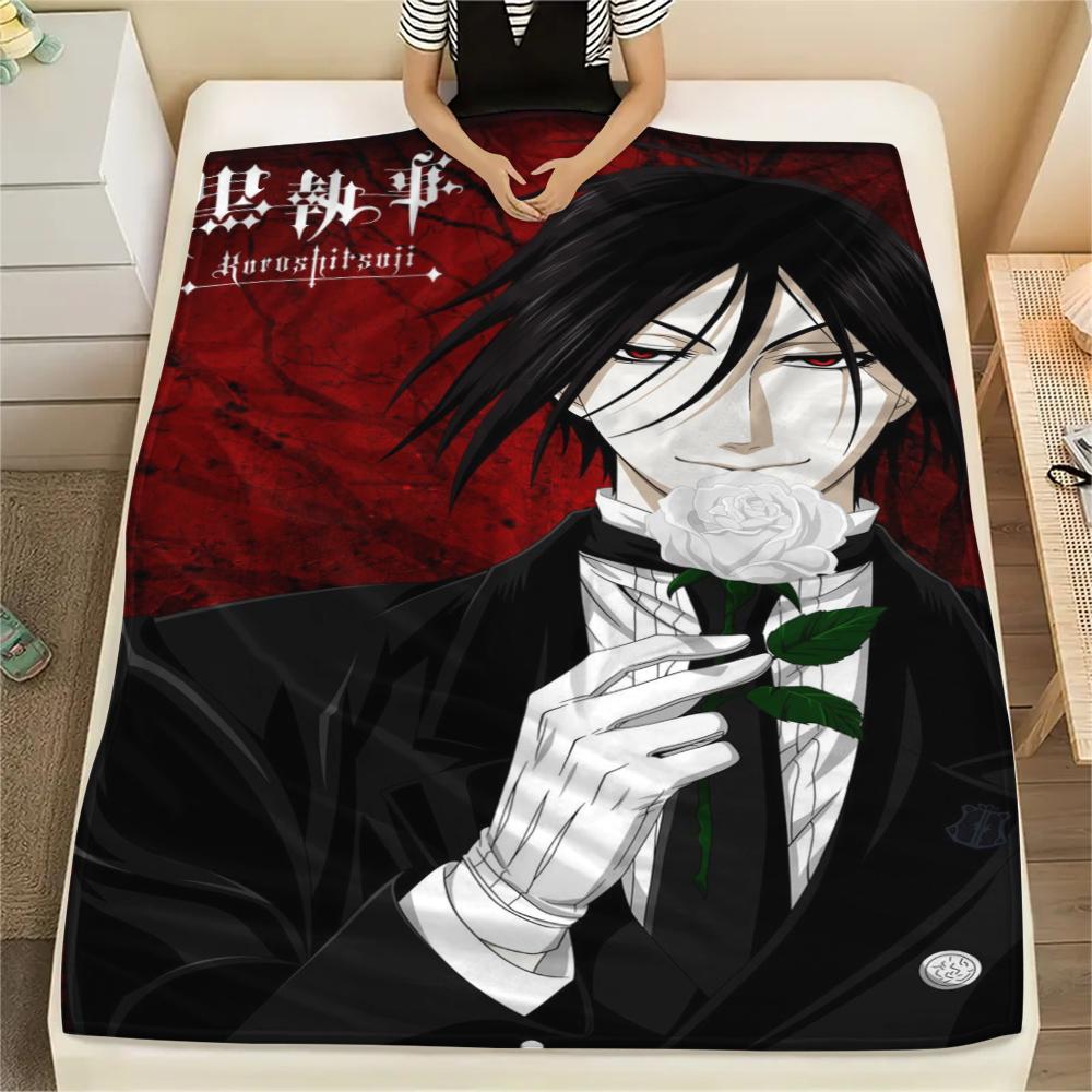 Coperta in Flanella con Stampa Black Butler, Alta qualità Confortevole per Tutte le Stagioni, Decorazione per la Casa, Calore e Comfort, Perfetta per Regali di Natale08