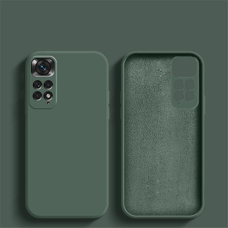 Original Liquid Silicone Phone Case For Xiaomi Redmi Note 12 11 10 Pro 11S 10S A1 10C 10A Poco X4 X3 NFC M5 M4 M3 Pro 4G 5G Shockproof Square Cover