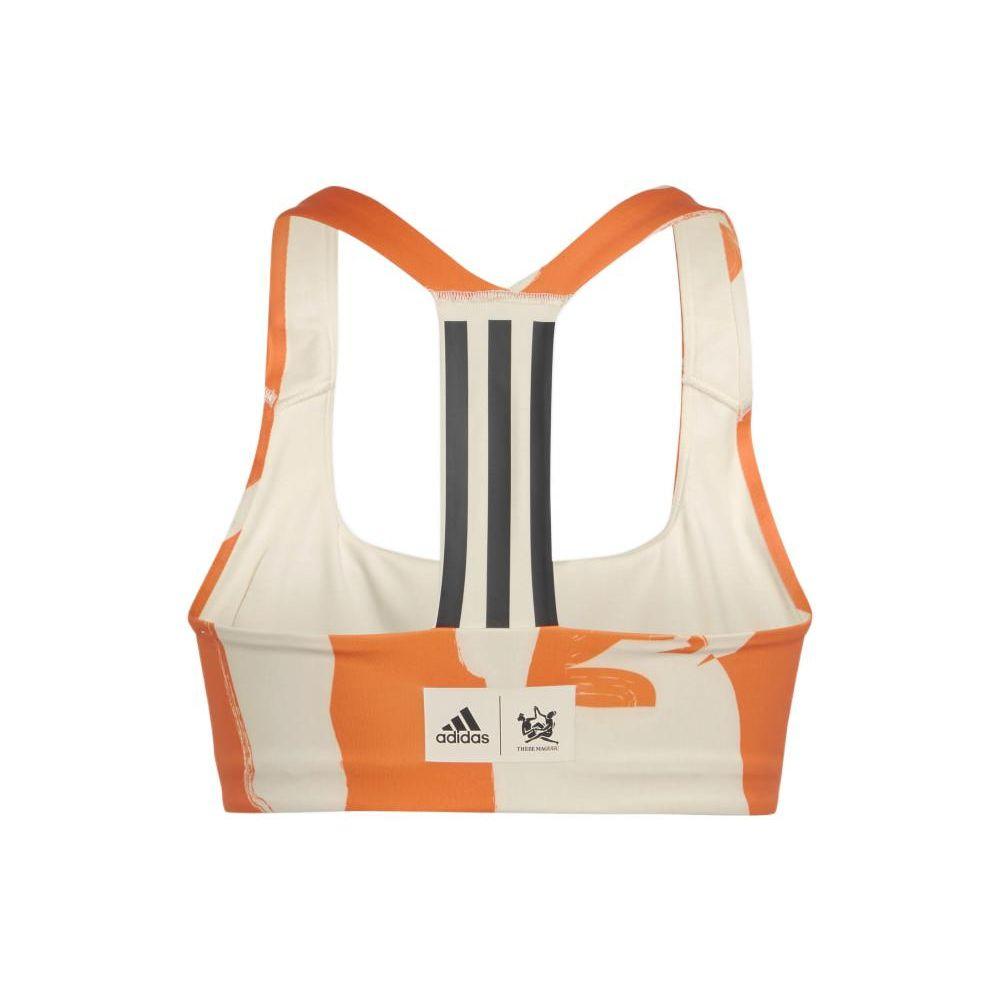 Adidas Thebe Magugu Training Classic Three Stripes Fixed Strap Sports Bra Women Underwear Orange HN7865