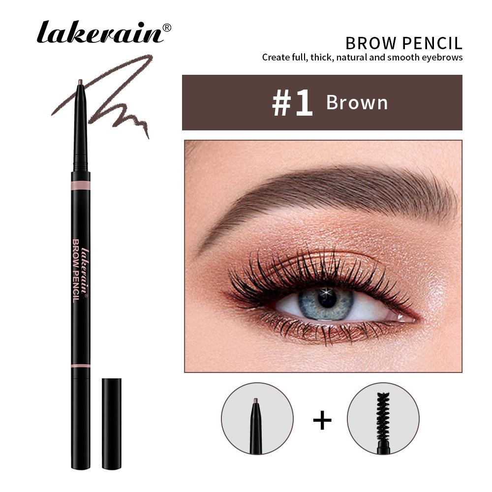 Lápiz de Cejas 2 en 1 Impermeable y Larga Duración Color Natural Forma de Cejas Contorno Preciso Punta de Lápiz en Forma Triangular Lápiz de Cejas
