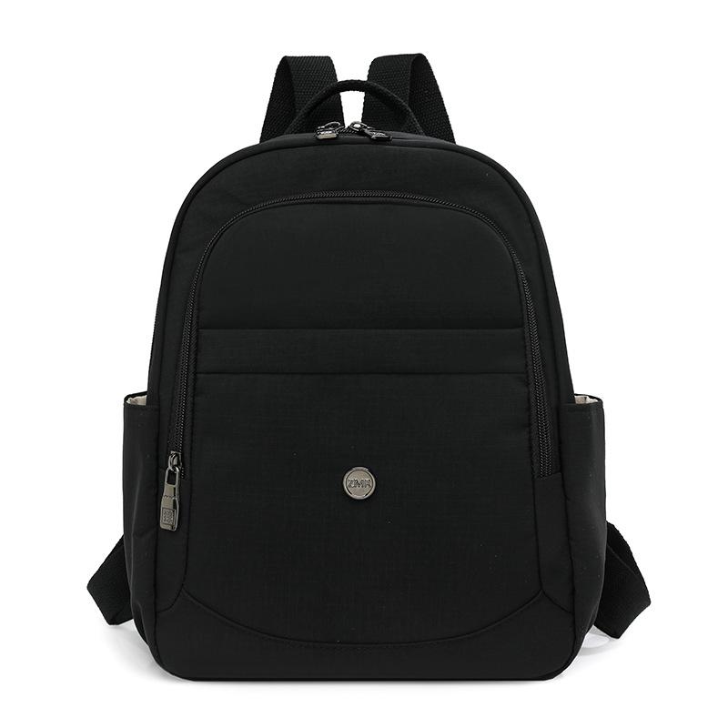 

Женский многослойный короткий дорожный маленький рюкзак из нейлона, водонепроницаемый, легкий, школьный чёрный