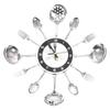 Modern Design Sliver Cutlery Kitchen Utensil Wall Clock for Decor