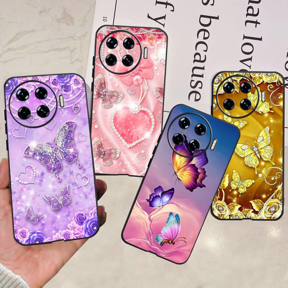 For Tecno Spark 20 Pro Plus Spark 20c 20Pro Phone Case Rose Flower Butterfly Stylish Fashion Soft Matte TPU Silicone Back Cover