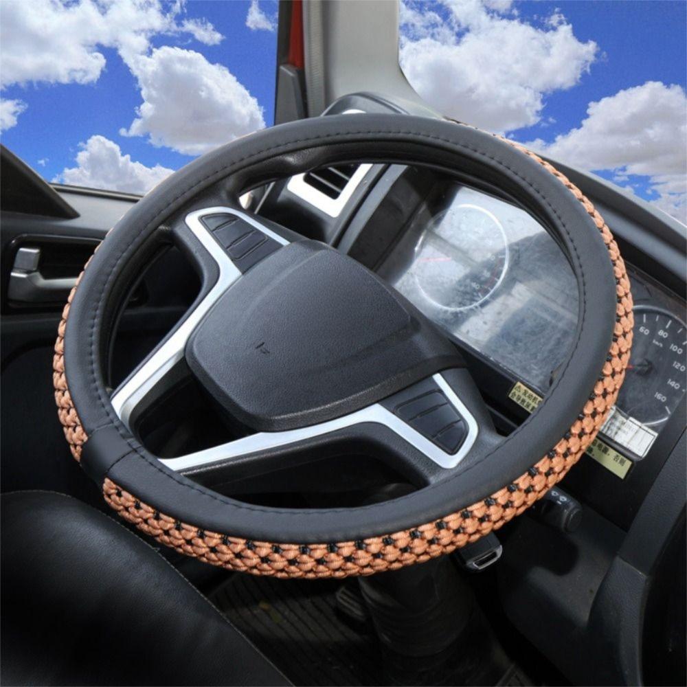 

Non-Slip Truck Steering Wheel Protector Auto Steering Wheel Wrap Cool Summer Use коричневий
