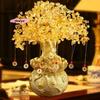 M-Natural Yellow Crystal Tree Lucky Wealth Money Bonsai Style Feng Shui Ornaments for Home Decor Bringing Good Luck