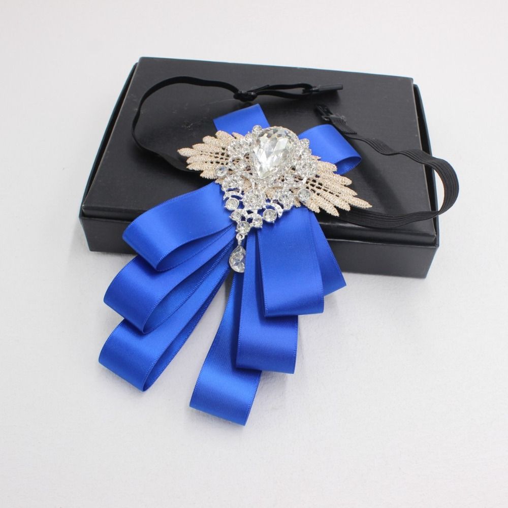 Retro Gentleman's Bow Tie Elegant Men's Suit Accessory Fashion Rhinestone Collar Flower  Man