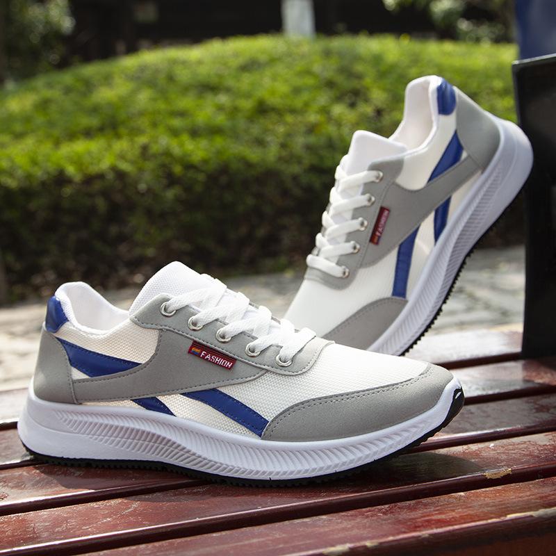 Casual Men's Shoes Spring Mesh Trend Student Running Shoes Fly-woven Lace-up Sports Travel Soft-soled Men's Shoes