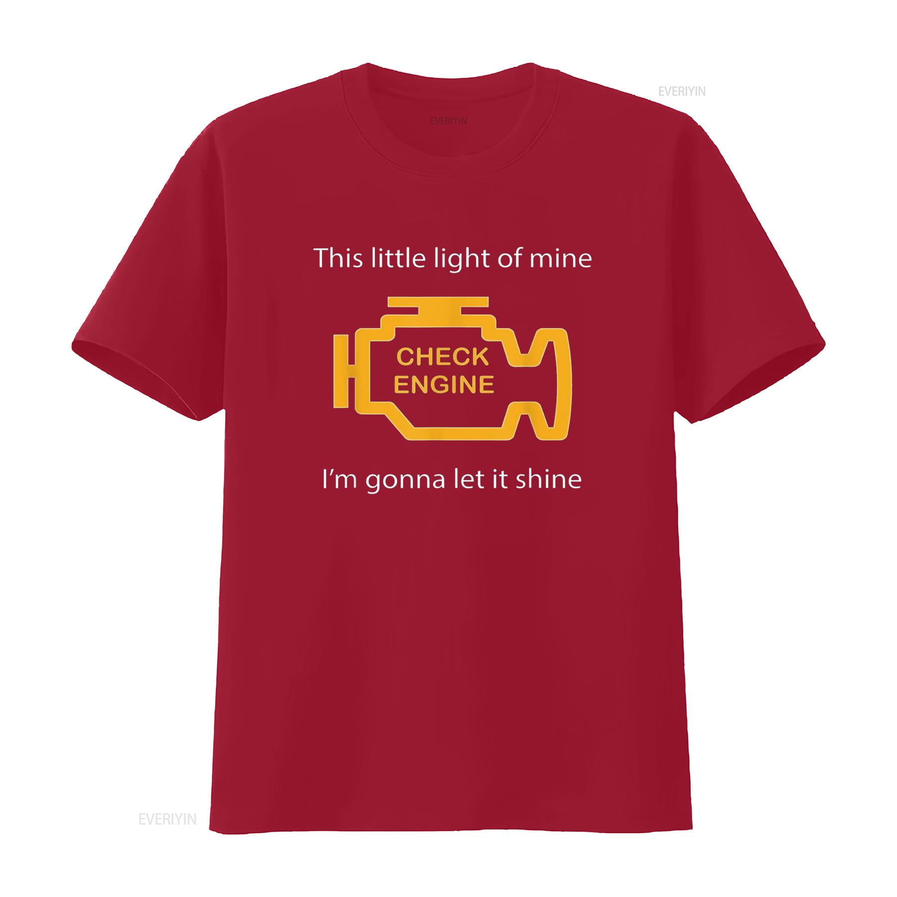 Check Engine Light This Little of Mine Funny T Shirt vintage Washed graphic Top For Everyday Wear Soft designer clothes S