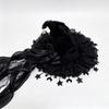 Lace Trim Gothic Hat Ruffle Brim Cosplay Costume Hat Fashionable Witch Hat  Cosplay Party