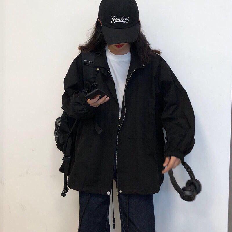 

FiveFive Женская уличная одежда Harajuku Одежда однотонная модная унисекс с рукавами-фонариками Верхняя одежда повседневная отложной воротник L чёрный