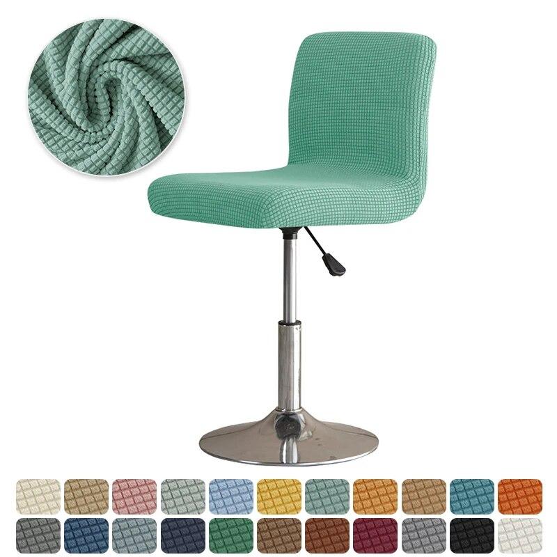 Solid Color Elastic Bar Stool Covers Polar Fleece Stretch Chair Stool Slipcovers Coffee Hotel Short Back Seat Chair Covers Home