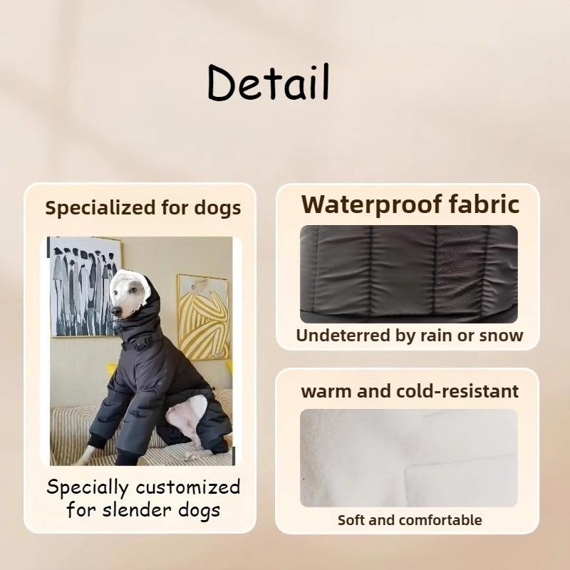 Waterproof Dog Clothes Winter Large Dogs Clothing Accessories Dogs Overalls with Hat Adjustable Warm Dog Coat Product Supplies